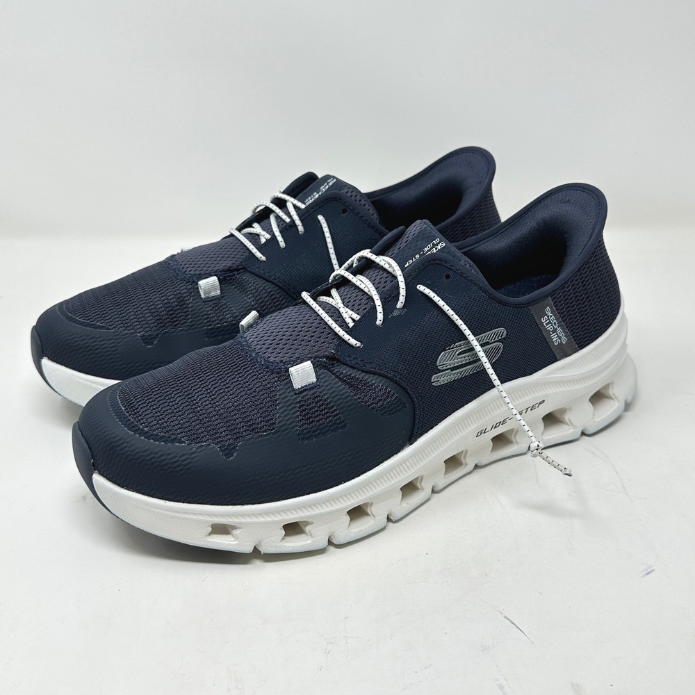 Skechers Mens Slip-ins Glide-Step Navy Blue Wide Fit Sneakers 232930W Size 11